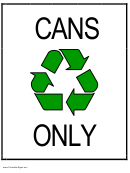 Recycle Cans Sign Template
