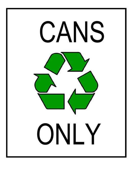 Recycle Cans Sign Template Printable pdf