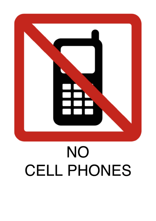 No Cell Phones Printable pdf