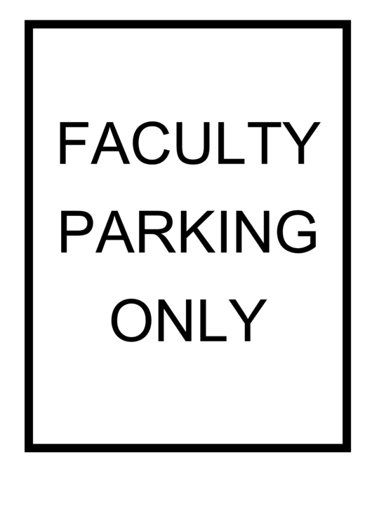 Faculty Parking Only Sign Printable pdf