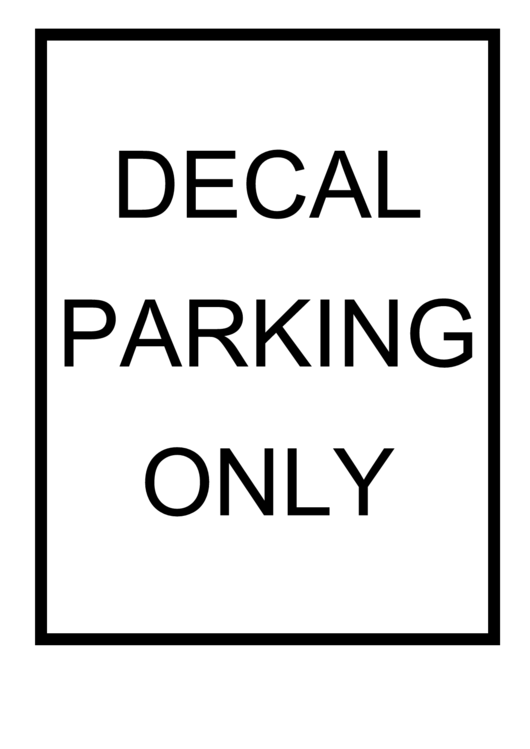 Decal Parking Only Sign Printable pdf