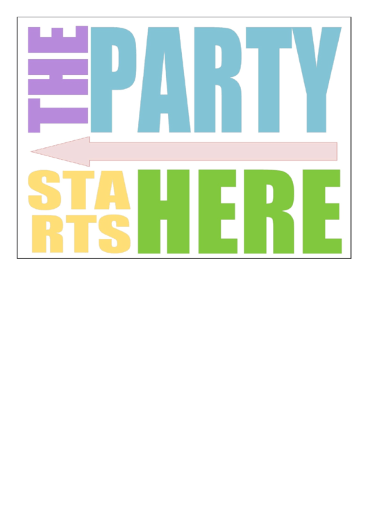 Party Lawn Sign-Left Printable pdf