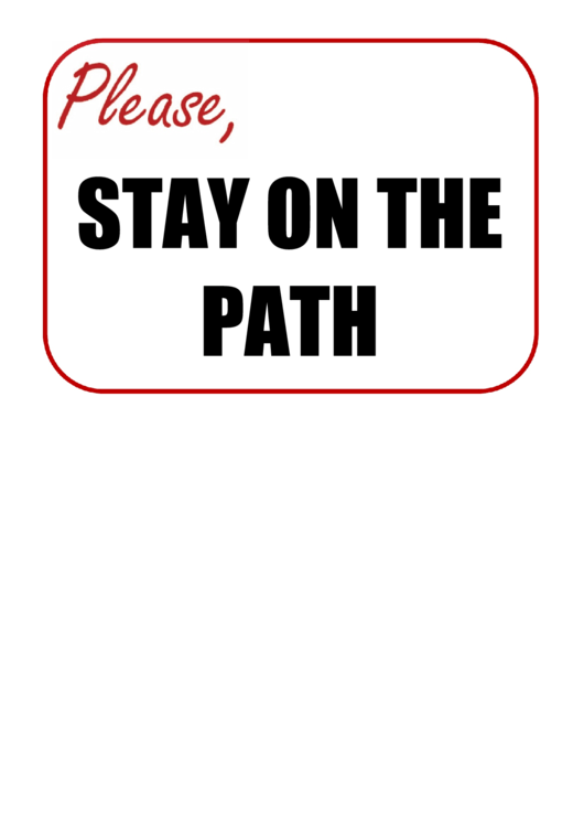 Stay On The Path Printable pdf