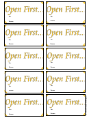 Open First Gift Tag Template