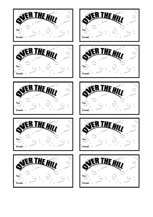 Over The Hill Gift Tag Template Printable pdf