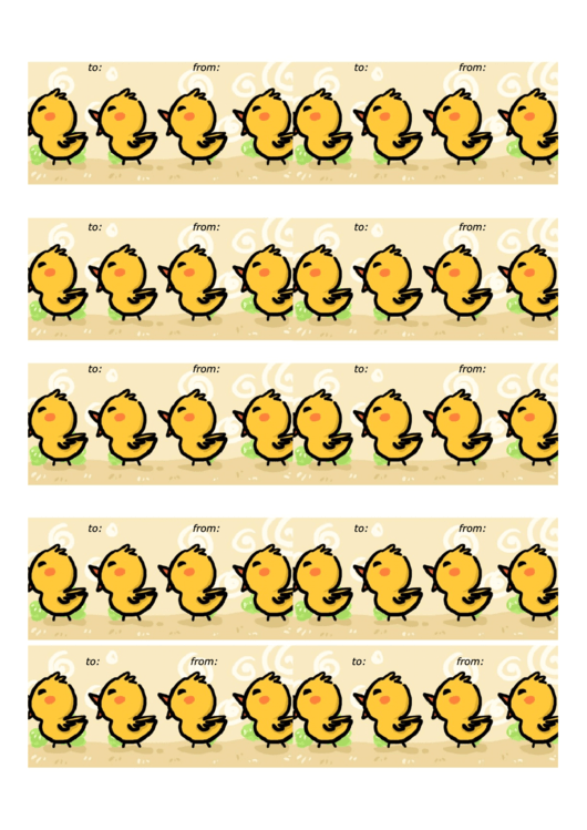 Chicks Gift Tag Template Printable pdf