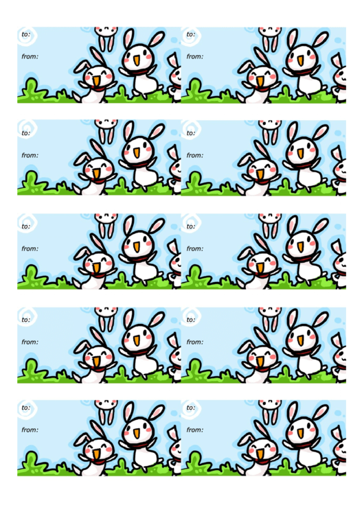 Rabbits Gift Tag Template Printable pdf
