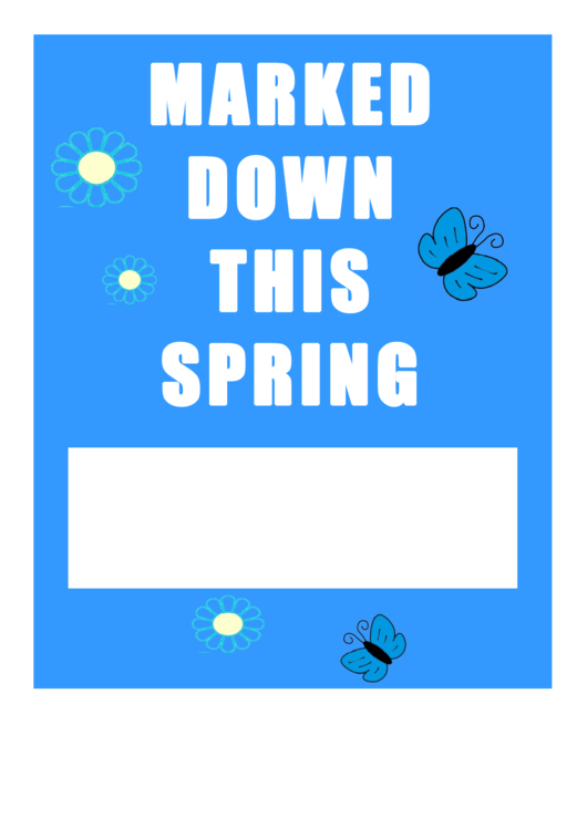Marked Down Sign Templates Printable pdf
