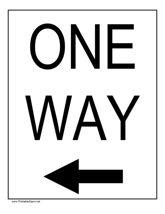One Way Sign Templates Printable pdf