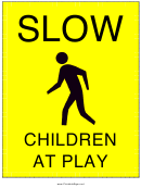 Children At Play Sign Templates