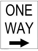 One Way Right Sign Templates