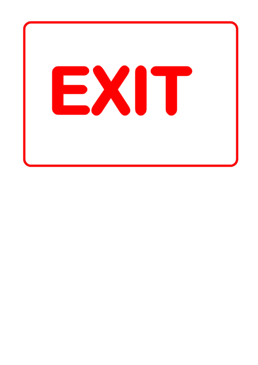 Fillable Exit Sign Templates Printable pdf