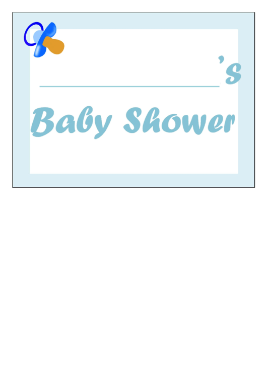 Baby Shower Boy Lawn Sign Printable pdf