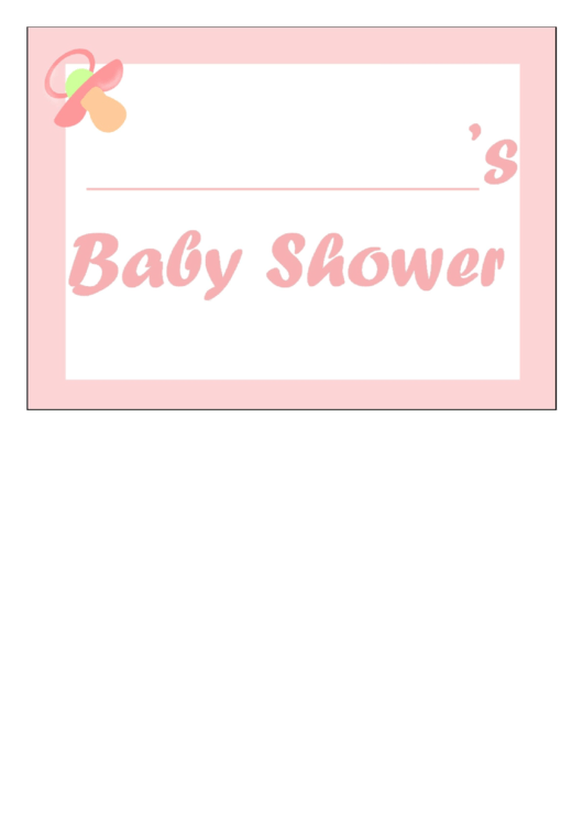 Baby Shower Girl Lawn Sign Printable pdf