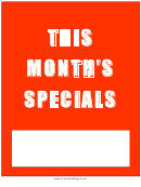 Months Specials