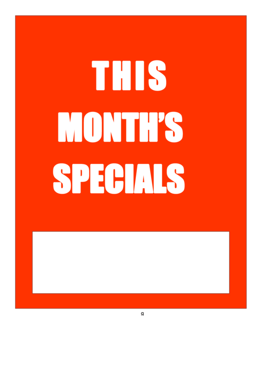 Months Specials Printable pdf