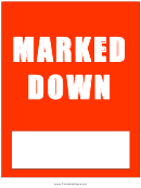 Marked Down Sign Template