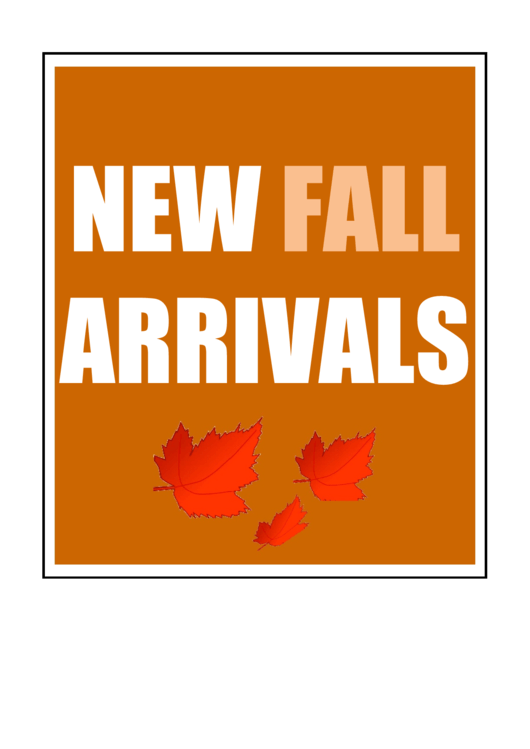 New Fall Arrivals Printable pdf