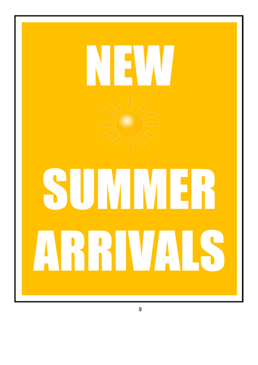 New Summer Arrivals Printable pdf