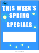 Weeks Special Spring Price