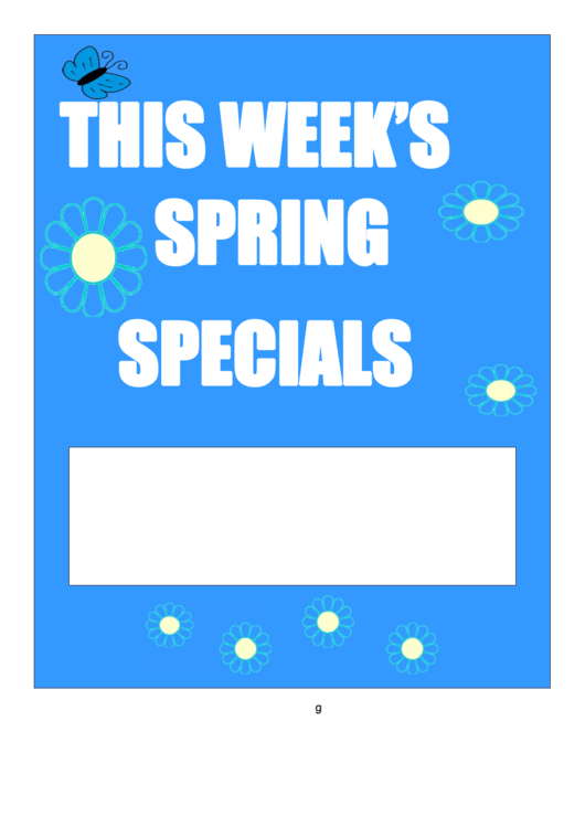 Weeks Special Spring Price
