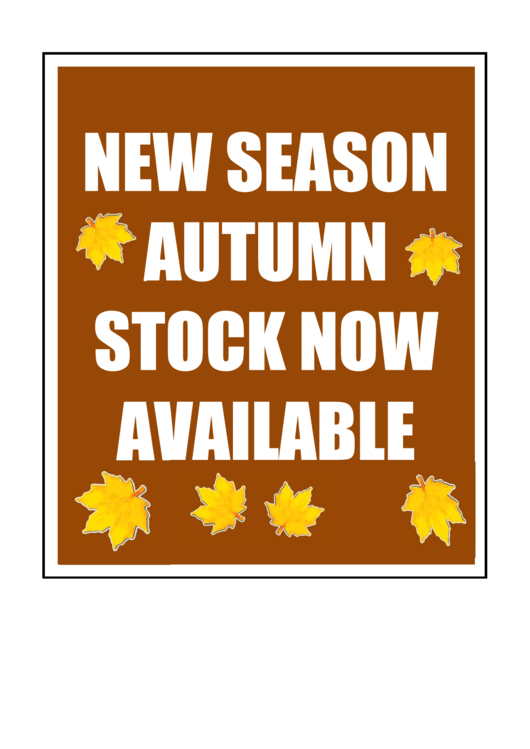 New Season Autumn Sale Printable pdf
