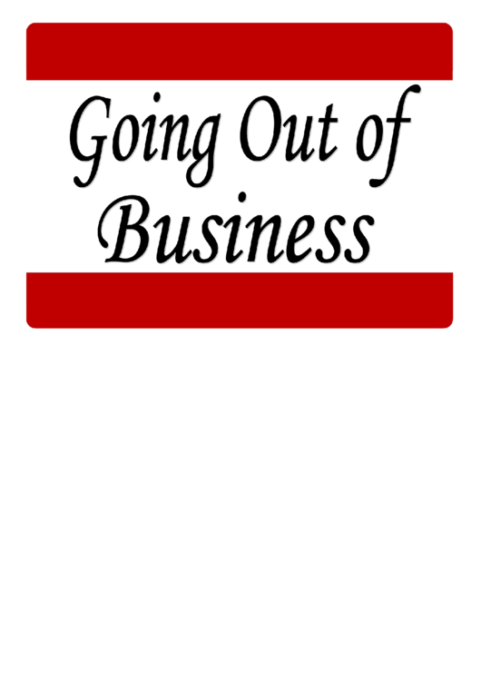 Going Out Of Business Printable pdf
