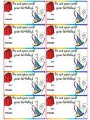 Gift Tag Template - Do Not Open Until Your Birthday