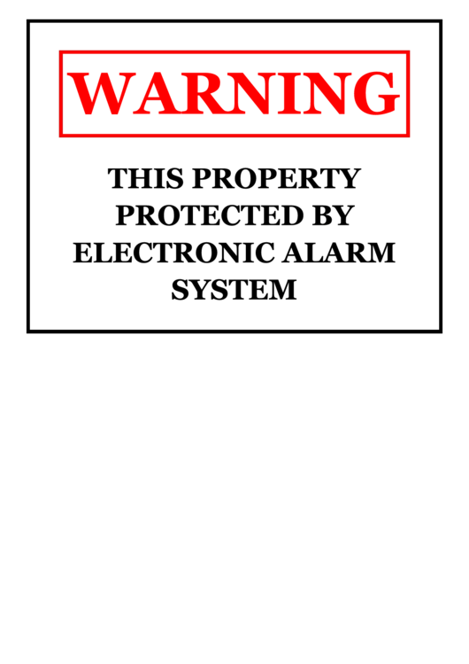 Warning Electronic Alarm Printable pdf