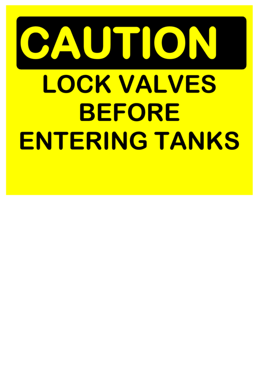 Caution Lock Valve Printable pdf