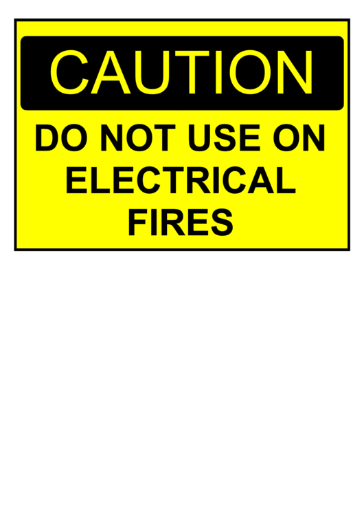Caution Electrical Fire Hazard Sign Printable pdf