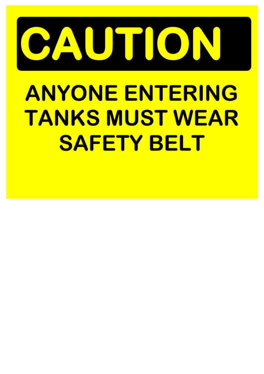 Caution Safety Belt Printable pdf