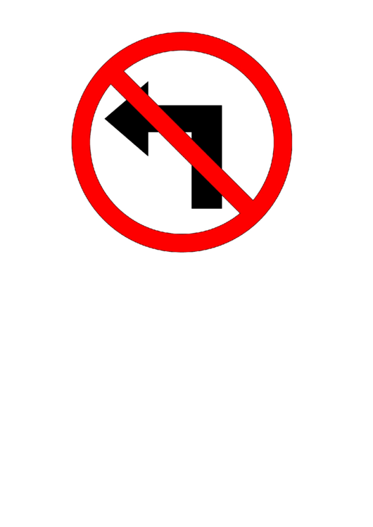 Fillable No Left Turn Sign Templates Printable pdf