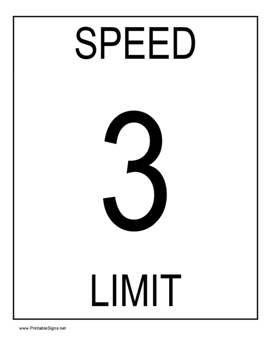 Fillable Speed Limit 3 Sign Templates Printable pdf