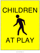 Children At Play Sign Templates