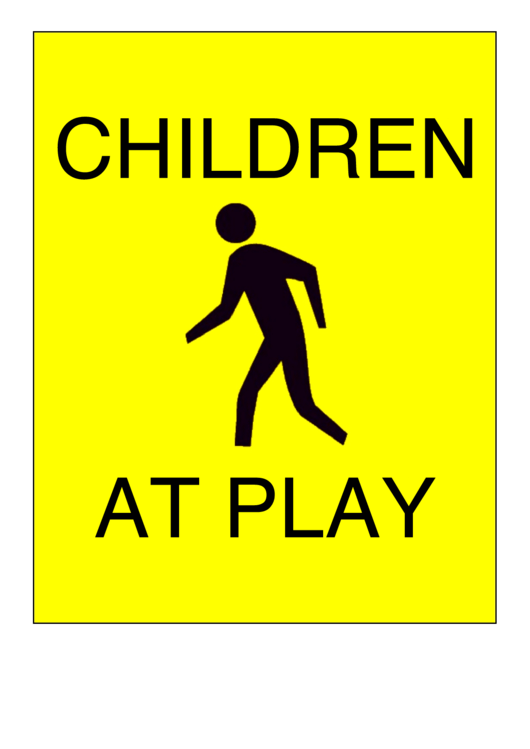 Children At Play Sign Templates Printable pdf
