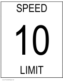 Speed Limit 10 Sign Templates