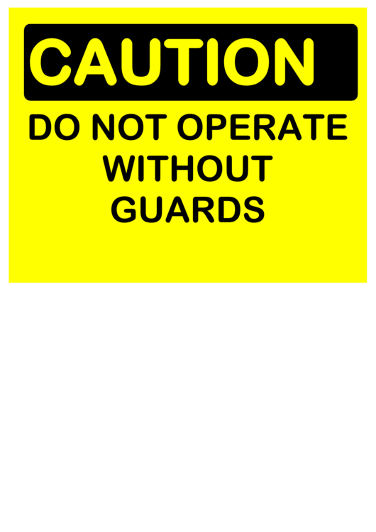 Caution Do Not Operate Printable pdf