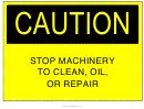 Caution Clean Oil Repair