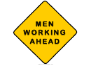Men Working Ahead Sign Templates