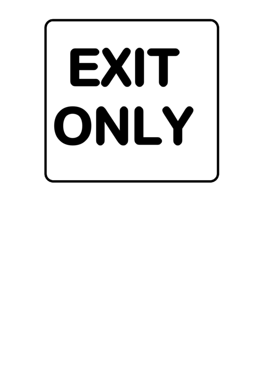 Fillable Exit Only Sign Templates Printable pdf
