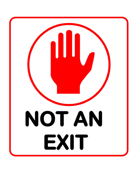 Fillable Not An Exit Sign Templates Printable pdf