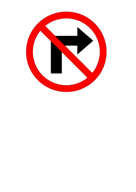 Fillable No Right Turn Sign Templates Printable pdf