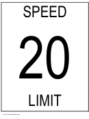 Speed Limit 20 Sign Templates
