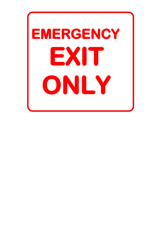Fillable Emergency Exit Only Sign Printable pdf