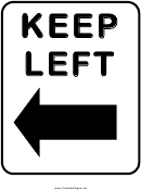 Keep Left Sign Templates
