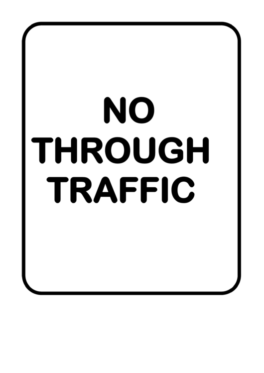 No Through Traffic Sign Templates Printable pdf