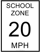 School Zone 20mph Road Sign Template
