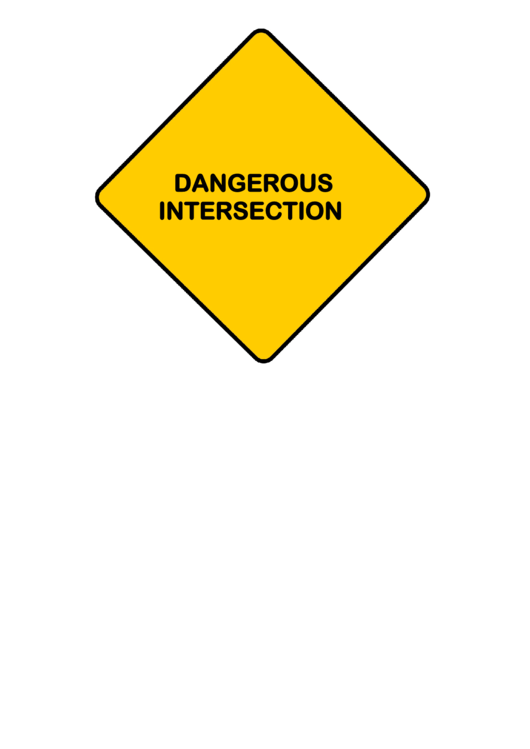 Dangerous Intersection Printable pdf