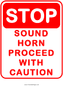 Sound Horn Road Sign Template